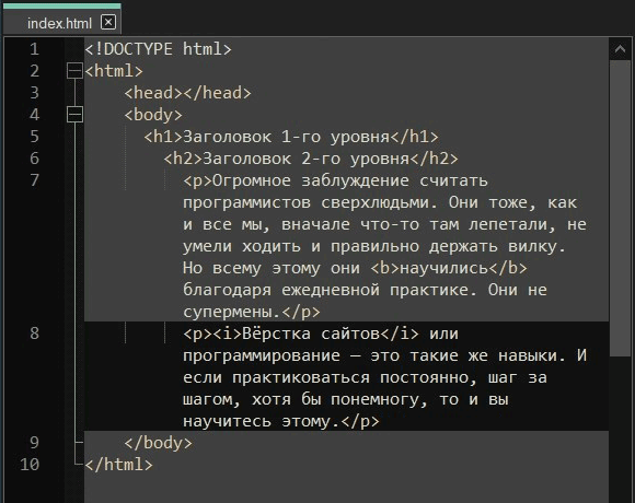 Жирный шрифт и курсив в HTML